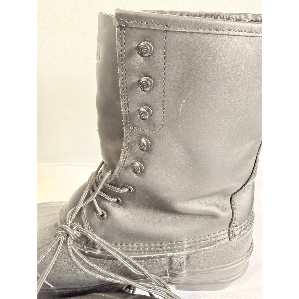 Lacrosse Mens Leather Iceman Winter Boots Size 12  Black Insulated Snow Duck